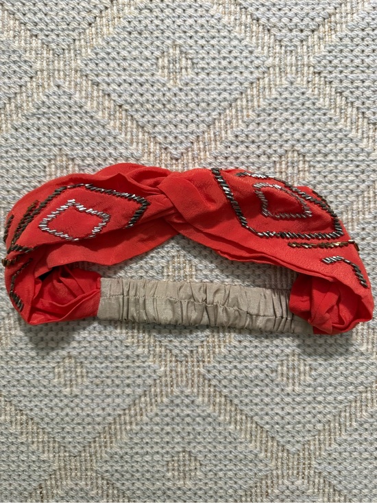 Accessories - Red Beaded Twist Headband for Women